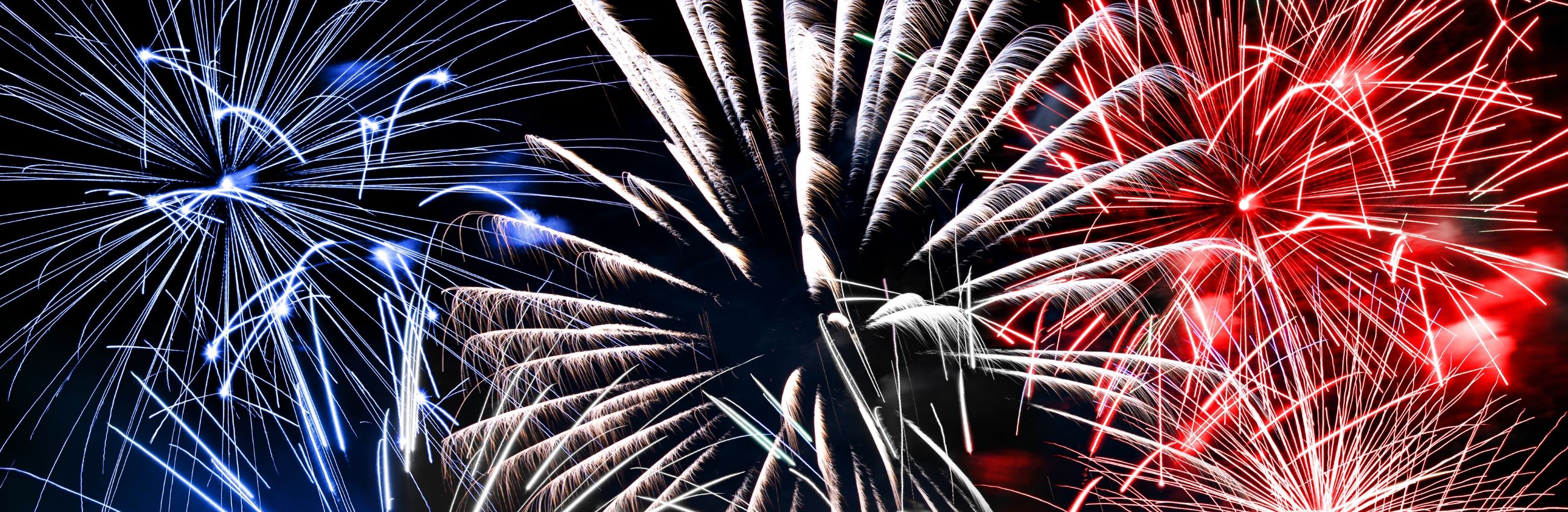 Red white and blue fireworks